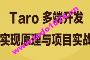 Taro 多端开发实现原理与项目实战 | 完结