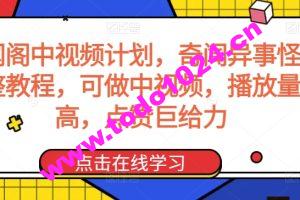 奇闻阁中视频计划，奇闻异事怪谈完整教程，可做中视频，播放量超高，点赞巨给力