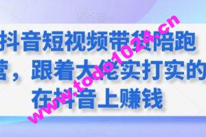 抖音短视频带货陪跑营，跟着大佬实打实的在抖音上赚钱