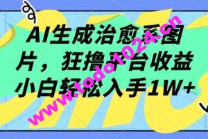 AI生成治愈系图片，狂撸平台收益，小白轻松入手1W+【揭秘】