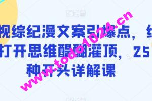 影视综纪漫文案引爆点，给你打开思维醍醐灌顶，255种开头详解课