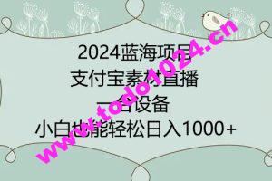 2024年蓝海项目，支付宝素材直播，无需出境，小白也能日入1000+ ，实操教程【揭秘】