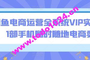 闲鱼电商运营全系统VIP实操课，1部手机随时随地电商卖货