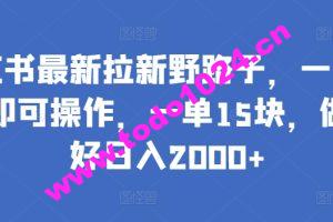 小红书最新拉新野路子，一部手机即可操作，一单15块，做得好日入2000+【揭秘】