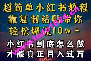 小红书博主到底怎么做，才能复制粘贴不封号，还能爆流引流疯狂变现，全是干货【揭秘】