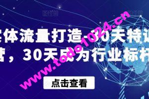 实体流量打造-30天特训营，30天成为行业标杆