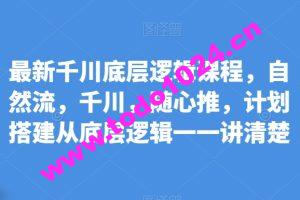 最新千川底层逻辑课程，自然流，千川，随心推，计划搭建从底层逻辑一一讲清楚