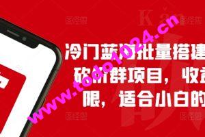 冷门蓝海批量搭建拼多多砍价群项目，收益无上限，适合小白的风口【揭秘】