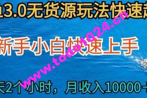 2024最新闲鱼无货源玩法，从0开始小白快手上手，每天2小时月收入过万【揭秘】