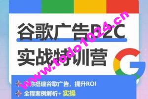 谷歌广告B2C实战特训营，500+谷歌账户总结经验，实战演示如何从0-1搭建广告账户