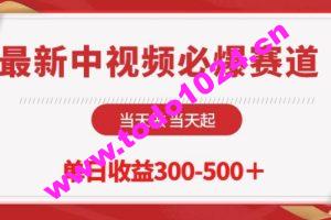 最新中视频必爆赛道，当天做当天起，单日收益300-500+【揭秘】