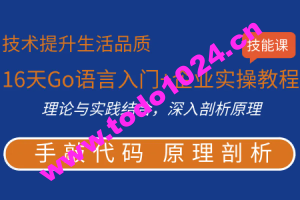 16天Go语言入门+企业实操教程