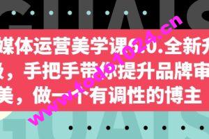 自媒体运营美学课6.0.全新升级，手把手带你提升品牌审美，做一个有调性的博主