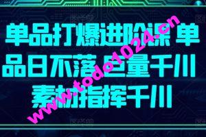 单品打爆进阶课 单品日不落 巨量千川 素材指挥千川