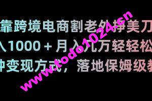 靠跨境电商割老外挣美刀，日入1000＋月入几万轻轻松松！多种变现方式，落地保姆级教程【揭秘】