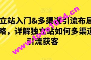 独立站入门&多渠道引流布局策略，详解独立站如何多渠道引流获客