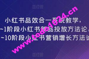 小红书品效合一系统教学，​0~1阶段小红书新品投放方法论，​1~10阶段小红书营销增长方法论