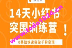 14天小红书突围训练营 ，0基础快速突破千粉变现