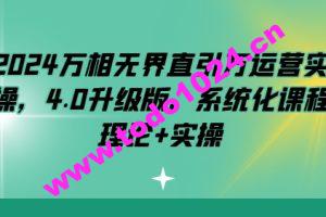 2024万相无界直引万运营实操，4.0升级版，系统化课程 理论+实操