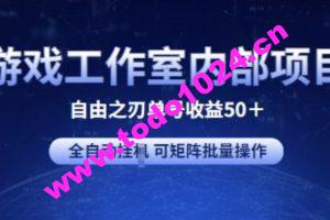 游戏工作室内部项目 自由之刃2 单号收益50+ 全自动挂JI 可矩阵批量操作【揭秘】