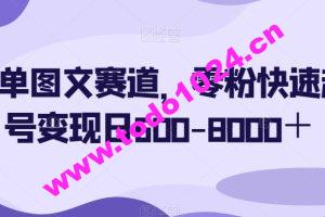 简单图文赛道，零粉快速起号变现日600-8000＋