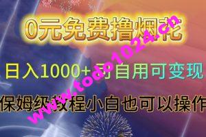 0元免费撸烟花日入1000+可自用可变现保姆级教程小白也可以操作【仅揭秘】