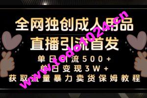 全网独创真人主播+无人直播单日引流500+，橙人用品暴力卖货单日变现3W+保姆似教学2.0【揭秘】