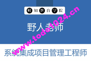 野人老师.202311.软考中级系统集成项目管理工程师